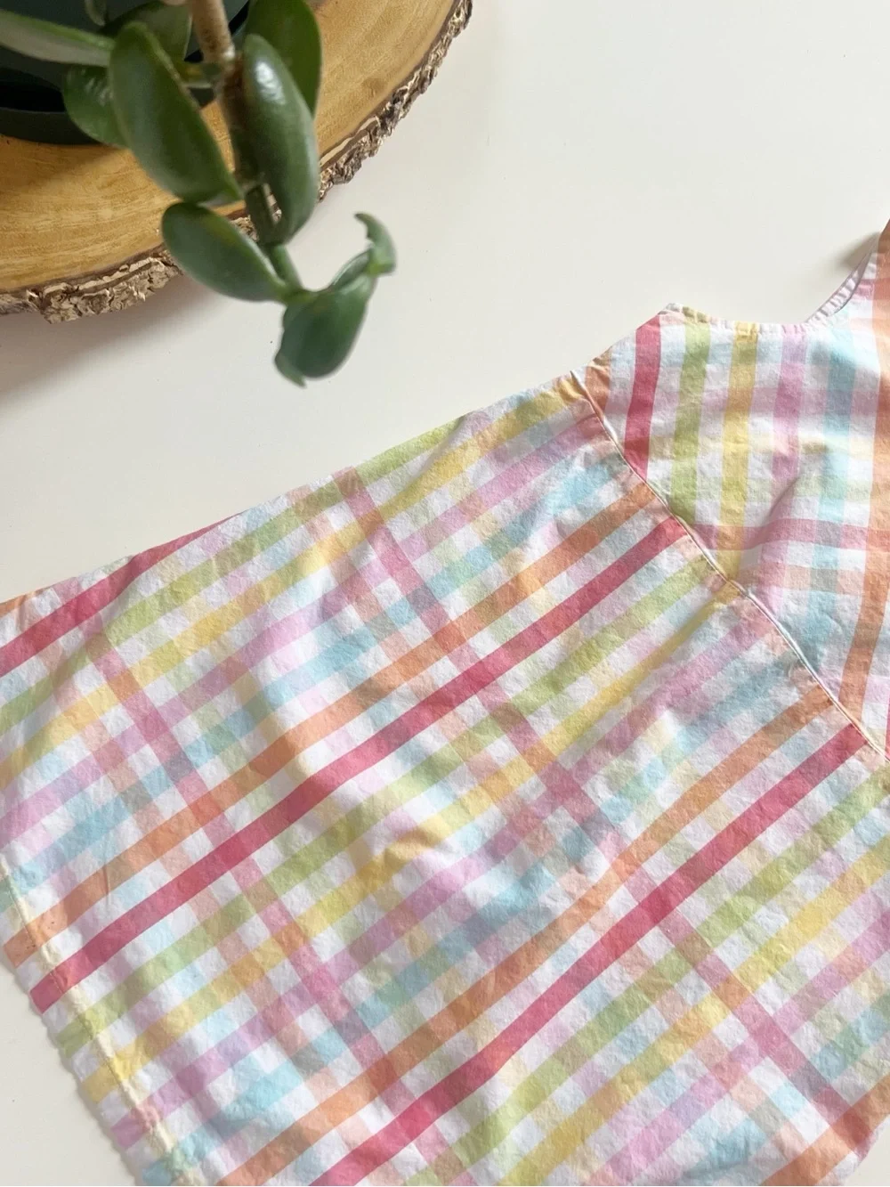 Vintage 2005 Gymboree Pastel Plaid Fruit Sleeveless Dress | Size 4